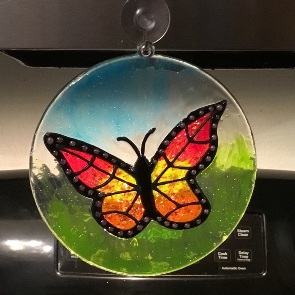 Hand Crafted Other - Monarch Butterfly painted on 6 X 6 inch acrylic circle